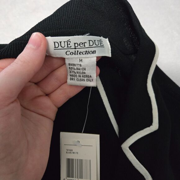 Due Per Due NWT Womens Black Button Up Cardigan Jacket Size M Bow Dainty Darling - Picture 4 of 6